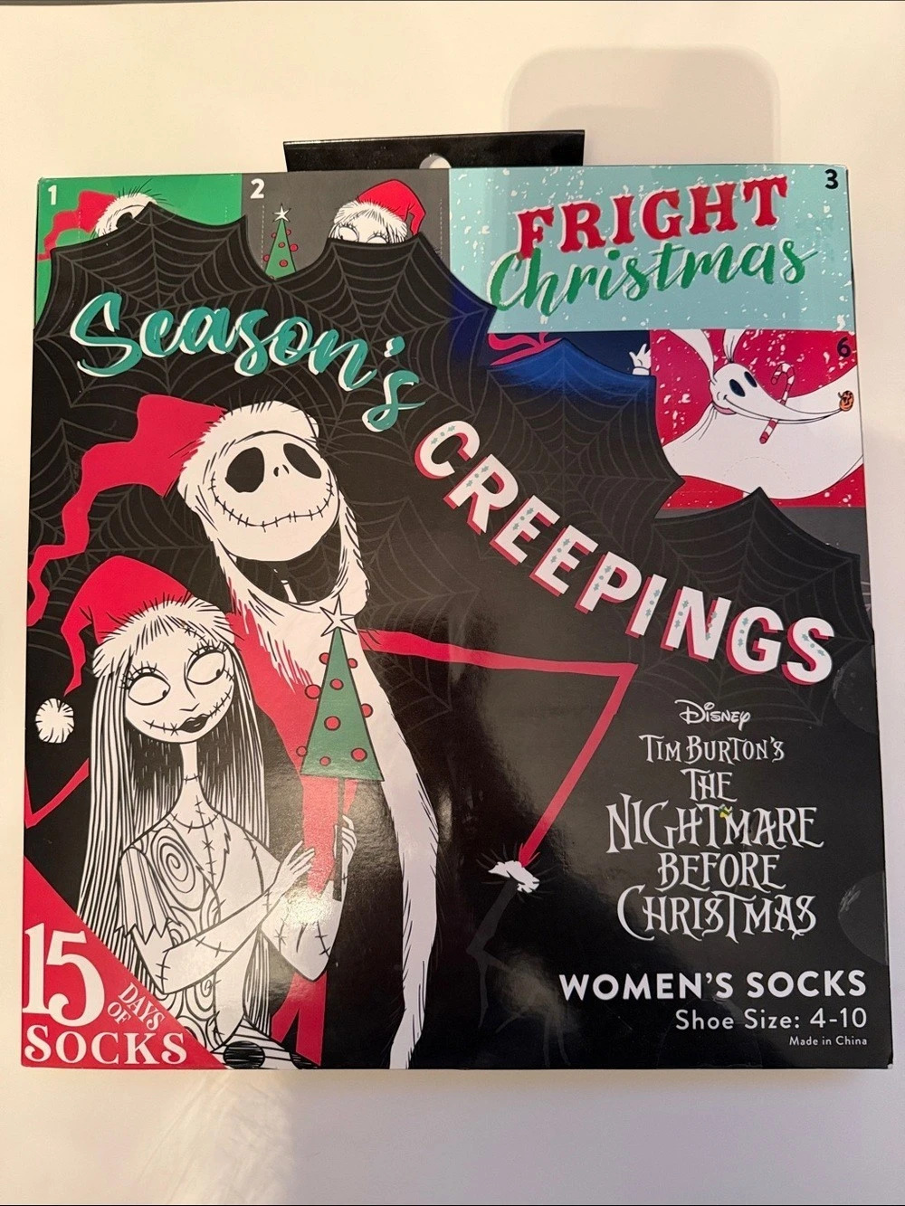 Disney The Nightmare Before Christmas 15 Days of Socks Advent Calendar Women's 4
